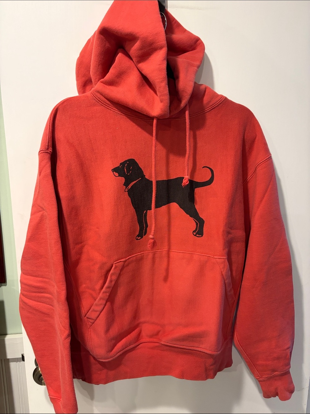 The Black Dog XS Red hoodie with black Dog Graphic long sleeve